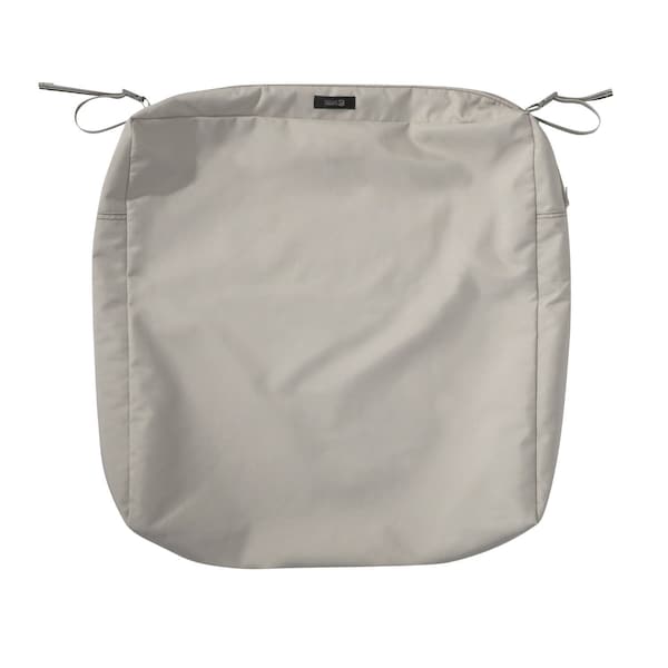 Classic Accessories Ravenna Water-Resistant 25x25x5" Patio Seat Cushion Cover, Mushroom 60-385-016401-RT - main